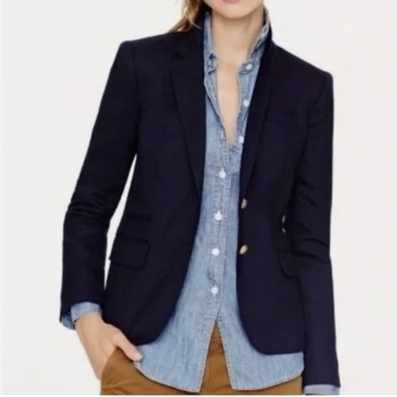 J.Crew Women's Schoolboy Blazer in Navy – Size 4 - Picture 4 of 13